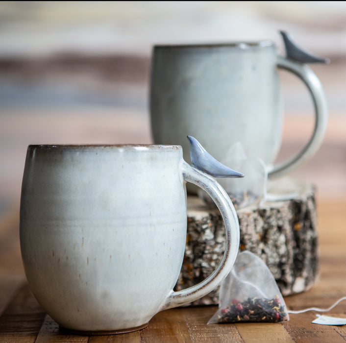 Stylized Nest Pottery Bird Mug